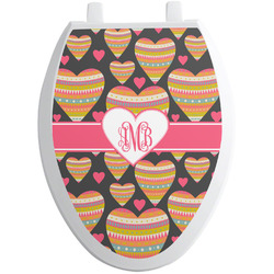 Hearts Toilet Seat Decal - Elongated (Personalized)