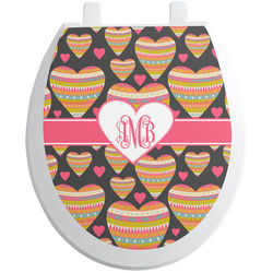 Hearts Toilet Seat Decal (Personalized)