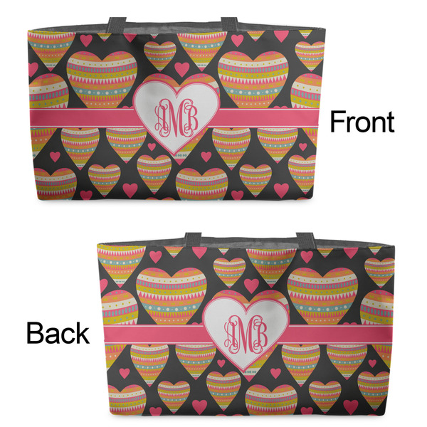 Hearts Tote w/Black Handles - Front & Back Views