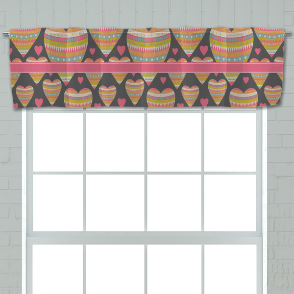 Hearts Valance - Closeup on window