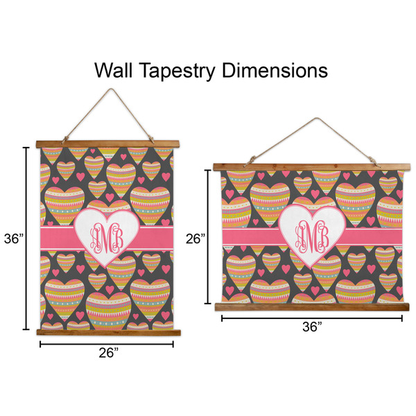 Hearts Wall Hanging Tapestries - Parent/Sizing