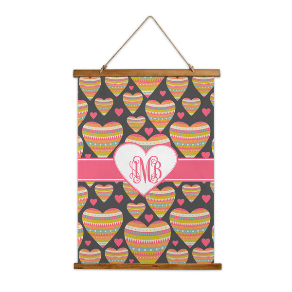 Custom Hearts Wall Hanging Tapestry - Tall (Personalized)