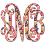 Hearts Monogram Decal - Large (Personalized)
