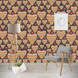 Hearts Wallpaper & Surface Covering (Peel & Stick - Repositionable)