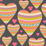 Hearts Wallpaper & Surface Covering (Water Activated 24"x 24" Sample)