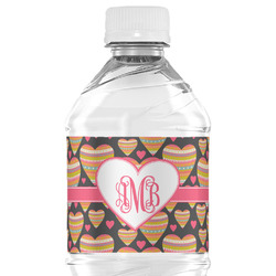 Hearts Water Bottle Labels - Custom Sized (Personalized)
