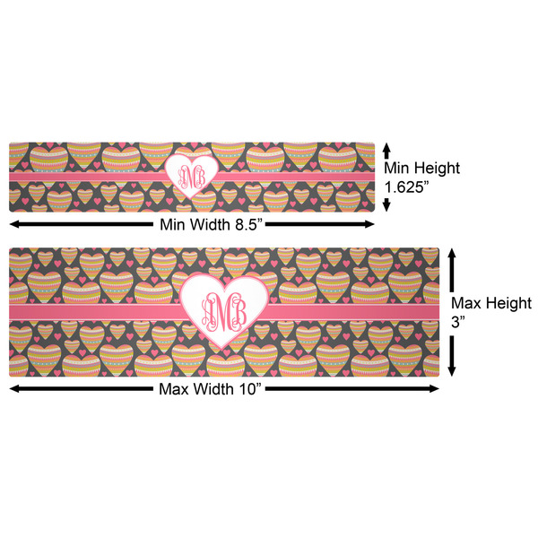 Hearts Water Bottle Labels w/ Dimensions