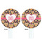 Hearts White Plastic 7" Stir Stick - Double Sided - Round - Front & Back