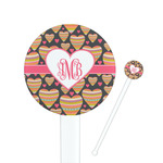 Hearts 7" Round Plastic Stir Sticks - White - Double Sided (Personalized)