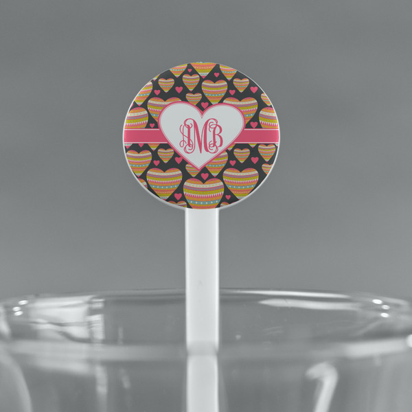 Hearts White Plastic 7" Stir Stick - Round - Main