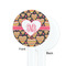 Hearts White Plastic 7" Stir Stick - Single Sided - Round - Front & Back