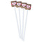 Hearts White Plastic Stir Stick - Double Sided - Square - Front
