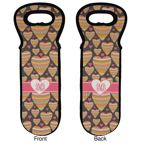 Hearts Wine Tote Front & Back