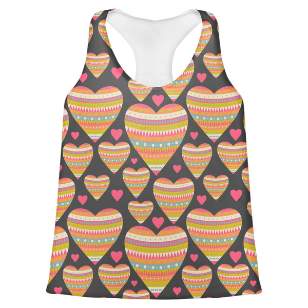 Custom Hearts Womens Racerback Tank Top - 2X Large