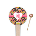 Hearts 4" Round Wooden Food Picks - Double Sided (Personalized)