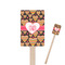 Hearts Wooden 6.25" Stir Stick - Rectangular - Closeup