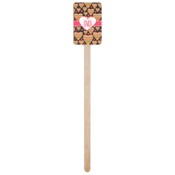 Hearts Wooden 6.25" Stir Stick - Rectangular - Single Stick