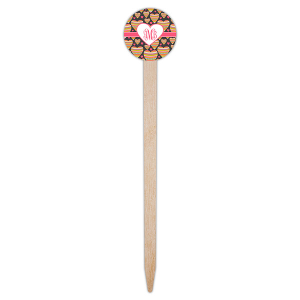 Hearts Wooden 6" Food Pick - Round - Single Pick