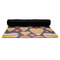 Hearts Yoga Mat Rolled up Black Rubber Backing