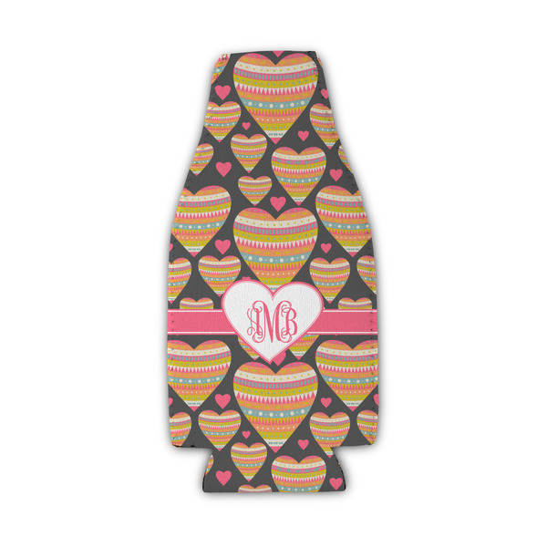 Hearts Zipper Bottle Cooler - Set of 4 - FRONT