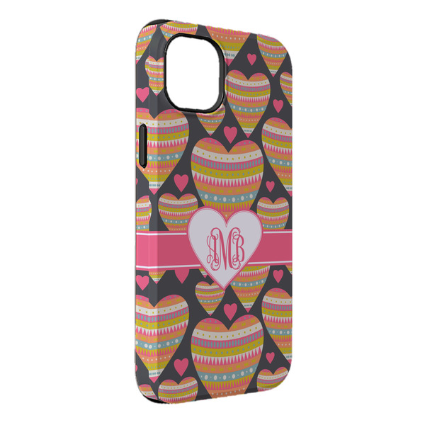 Custom Hearts iPhone Case - Rubber Lined - iPhone 14 Plus (Personalized)