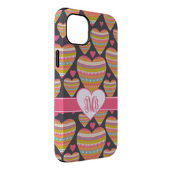 Hearts iPhone Case - Rubber Lined - iPhone 14 Pro Max (Personalized)