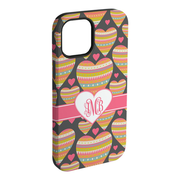 Custom Hearts iPhone Case - Rubber Lined - iPhone 15 Plus (Personalized)