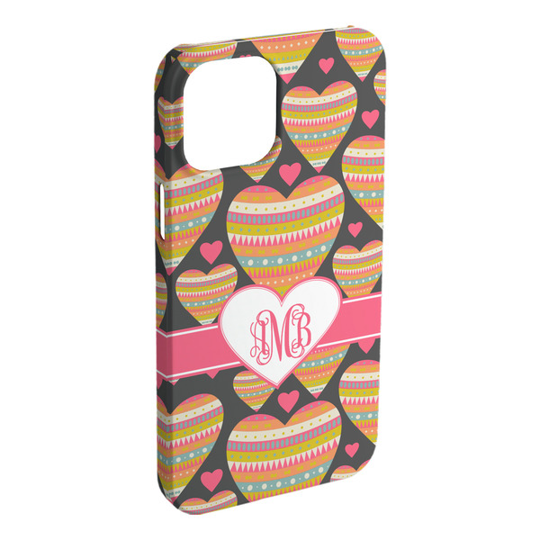 Custom Hearts iPhone Case - Plastic - iPhone 15 Pro Max (Personalized)