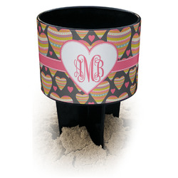 Hearts Black Beach Spiker Drink Holder (Personalized)