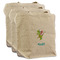 Dragons 3 Reusable Cotton Grocery Bags - Front View