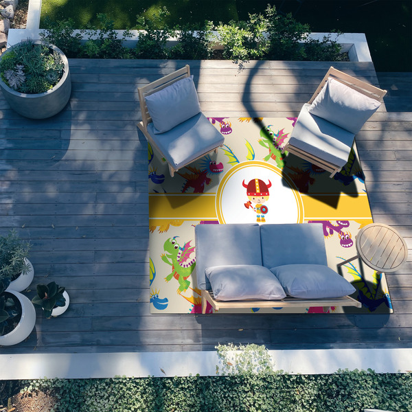 Dragons 8'x10' Patio Rug - In context