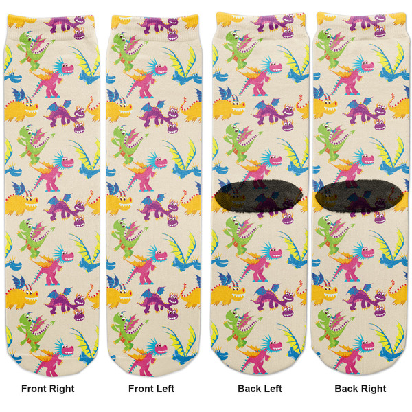 Dragons Adult Crew Socks - Double Pair - Front and Back - Apvl