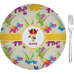 Dragons 8" Glass Appetizer / Dessert Plates - Single or Set (Personalized)