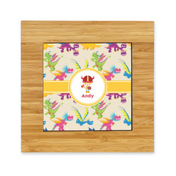 Dragons Bamboo Trivet with Ceramic Tile Insert (Personalized)