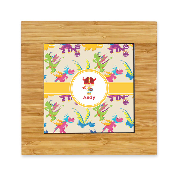 Custom Dragons Bamboo Trivet with Ceramic Tile Insert (Personalized)