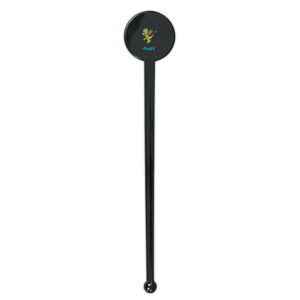 Dragons Black Plastic 7" Stir Stick - Round - Single Stick