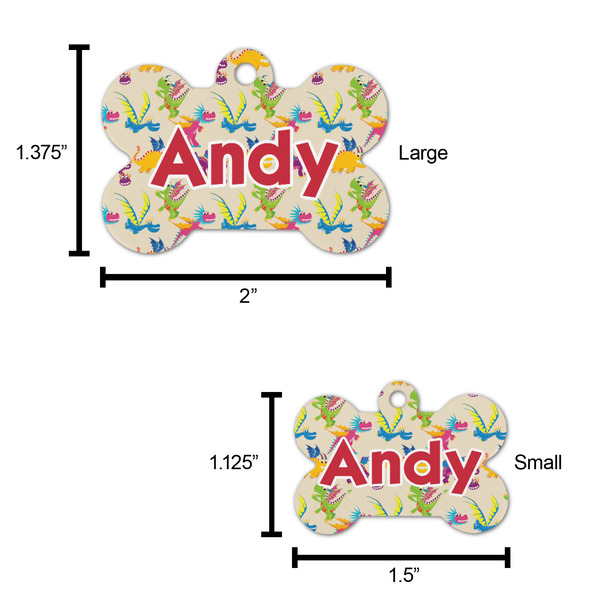 Dragons Bone Shaped Dog ID Tag - Large - Scale