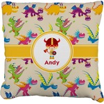 Dragons Faux-Linen Throw Pillow 16" (Personalized)