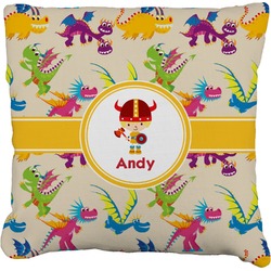 Dragons Faux-Linen Throw Pillow 16" (Personalized)