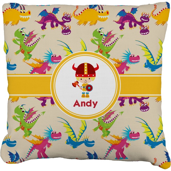Custom Dragons Faux-Linen Throw Pillow 16" (Personalized)