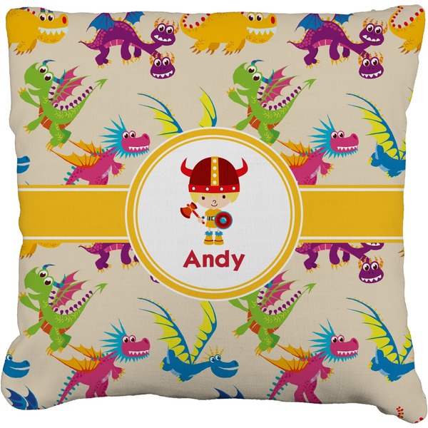 Custom Dragons Faux-Linen Throw Pillow 18" (Personalized)