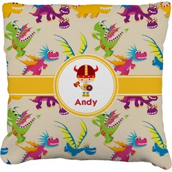 Dragons Faux-Linen Throw Pillow 20" (Personalized)