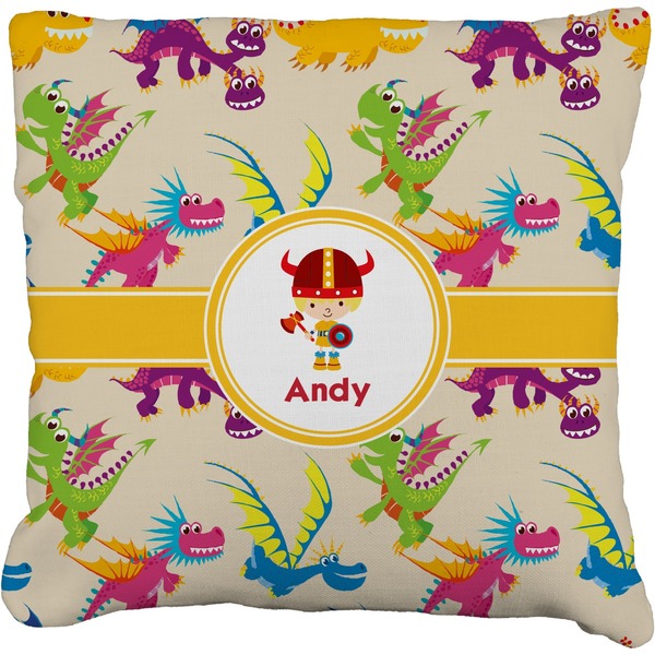 Custom Dragons Faux-Linen Throw Pillow 20" (Personalized)