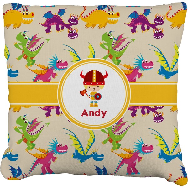 Custom Dragons Faux-Linen Throw Pillow 26" (Personalized)