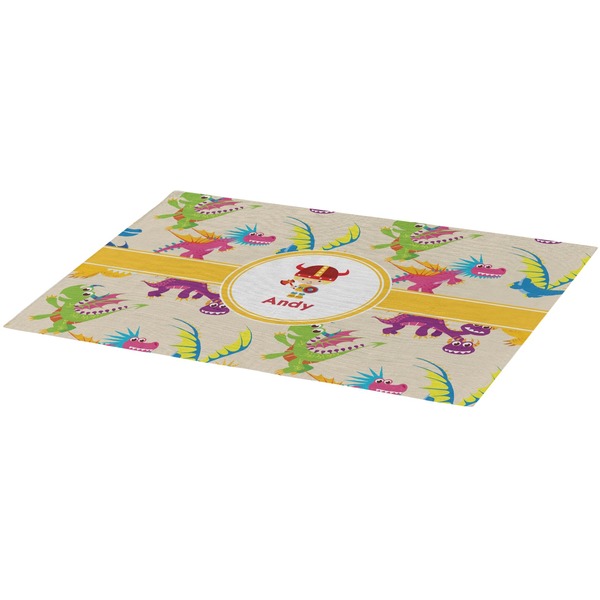 Dragons Burlap Placemat (Angle View)