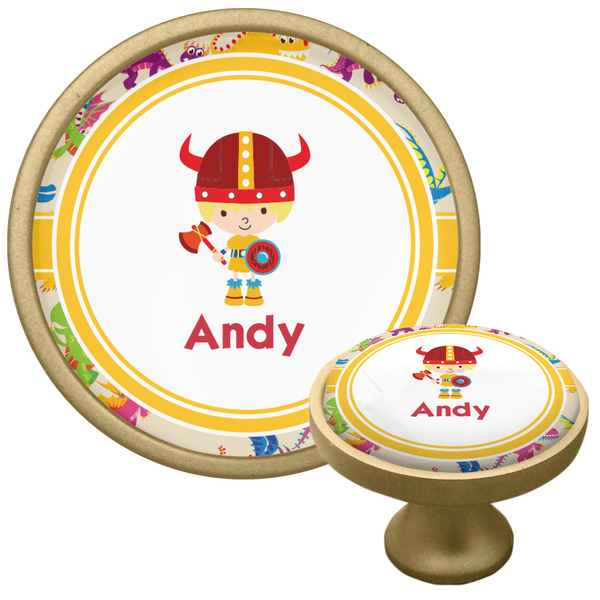 Dragons Cabinet Knob - Gold - Multi Angle