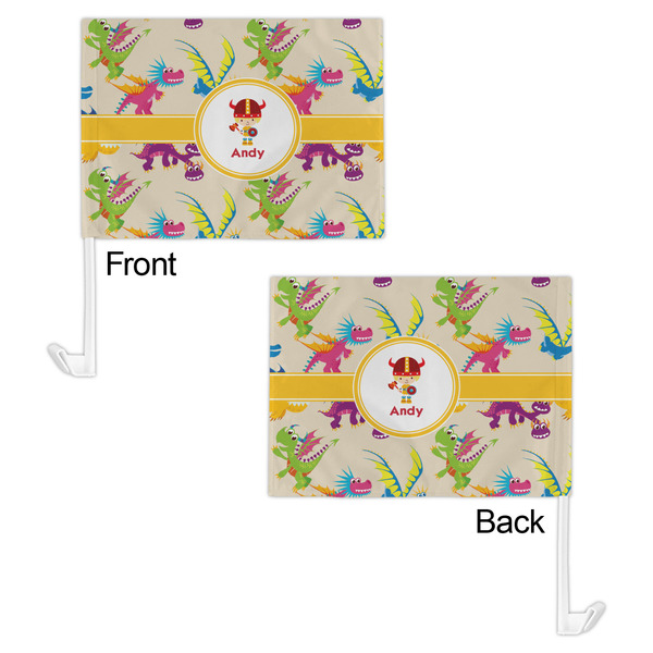 Dragons Car Flag - 11" x 8" - Front & Back View