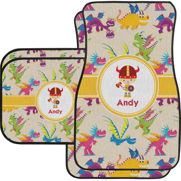 Custom Dragons Car Floor Mats Set - 2 Front & 2 Back (Personalized)