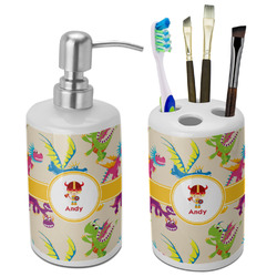 Dragons Ceramic Bathroom Accessories Set (Personalized)