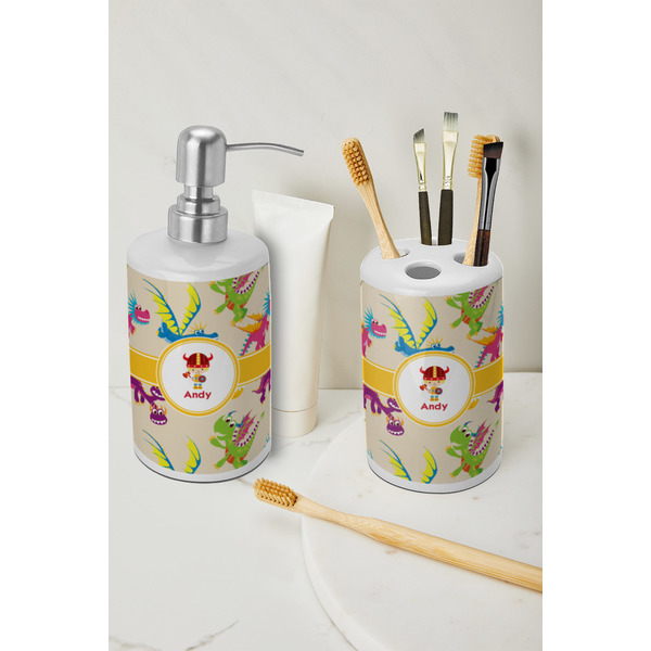 Dragons Ceramic Bathroom Accessories - LIFESTYLE (toothbrush holder & soap dispenser)